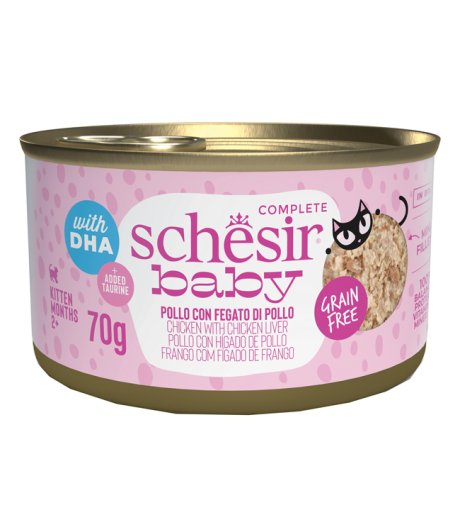 SCHESIR GATTO BABY KITTEN POLLO FEGATO 70GR (lattina)