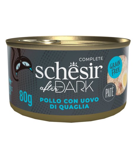 SCHESIR GATTO AFTER DARK GRAIN FREE PATE' ADULT POLLO UOVA DI QUAGLIA 80GR (lattina)