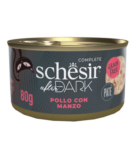 SCHESIR GATTO AFTER DARK GRAIN FREE PATE' ADULT POLLO MANZO 80GR (lattina)