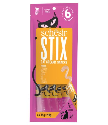 SCHESIR GATTO SNACK STIX CREAMY POLLO 6PZ 15GR
