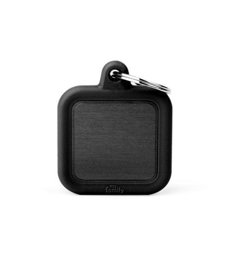 MY FAMILY MEDAGLIETTA QUADRATO ALLUMINIO/GOMMA NERO (REF. HTA03BLACK) MY FAMILY MEDAGLIETTA QUADRATO ALLUMINIO/GOMMA NERO (REF. HTA03BLACK)
