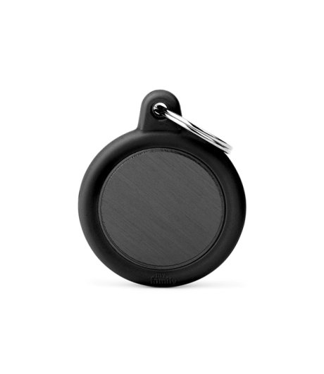 MY FAMILY MEDAGLIETTA CERCHIO ALLUMINIO/GOMMA NERO (REF. HTA04BLACK)