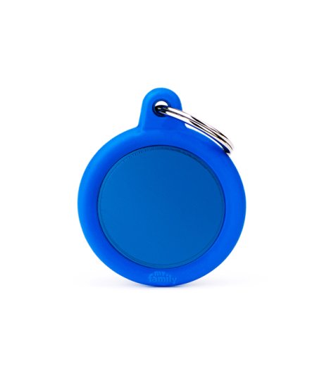 MY FAMILY MEDAGLIETTA CERCHIO ALLUMINIO/GOMMA BLU (REF. HTA04BLUE)
