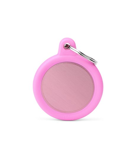 MY FAMILY MEDAGLIETTA CERCHIO ALLUMINIO/GOMMA ROSA (REF. HTA04PINK)