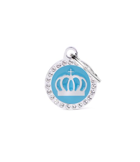 MY FAMILY MEDAGLIETTA CERCHIO (S) AZZURRO CORONA STRASS (REF. BH28GM05)