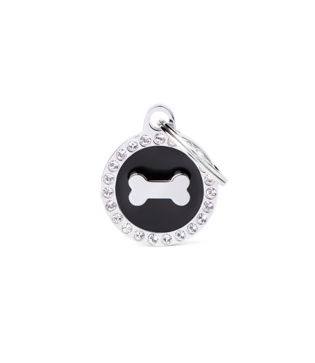 MY FAMILY MEDAGLIETTA CERCHIO (S) NERO OSSO STRASS (REF. BH30GM01)