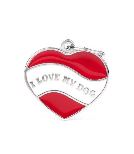 MY FAMILY MEDAGLIETTA CUORE "I LOVE MY DOG" (REF. CH07)