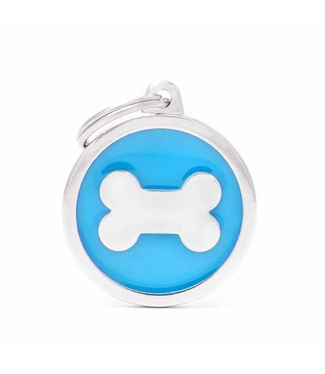 MY FAMILY MEDAGLIETTA CERCHIO (L) AZZURRO OSSO (REF. CH17LIGHTBLUEBON)