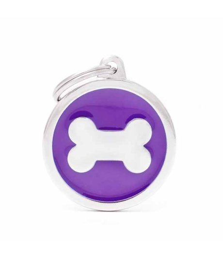 MY FAMILY MEDAGLIETTA CERCHIO (L) VIOLA OSSO (REF. CH17PURPLEBONE)