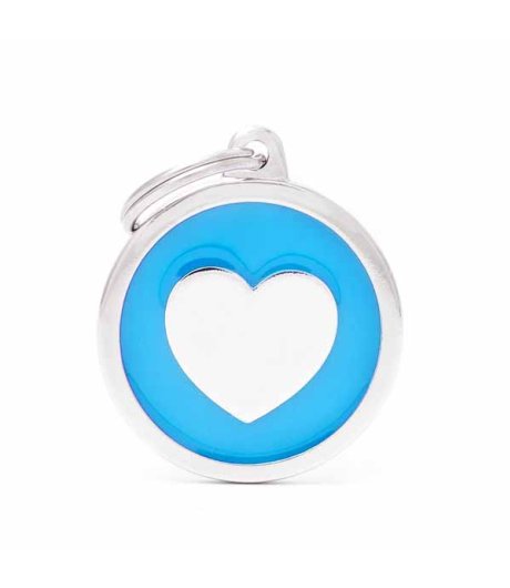 MY FAMILY MEDAGLIETTA CERCHIO (L) AZZURRO CUORE (REF. CH17LIGHTBLUEHEA)
