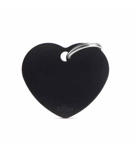 MY FAMILY MEDAGLIETTA CUORE (L) ALLUMINIO NERO (REF. MFB36)