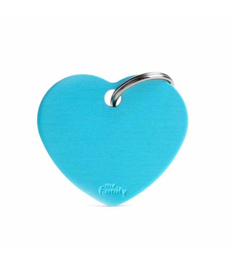 MY FAMILY MEDAGLIETTA CUORE (L) ALLUMINIO AZZURRO (REF. MFB65)