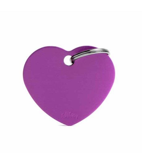 MY FAMILY MEDAGLIETTA CUORE (L) ALLUMINIO VIOLA (REF. MFB66)