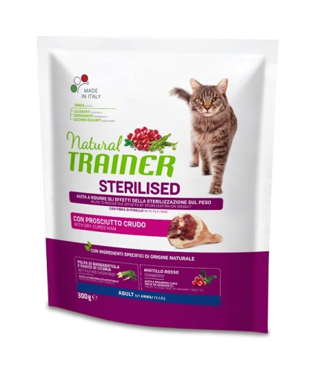 TRAINER NATURAL GATTO STERILISED ADULT PROSCIUTTO 300GR