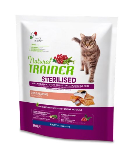 TRAINER NATURAL GATTO STERILISED ADULT SALMONE 300GR