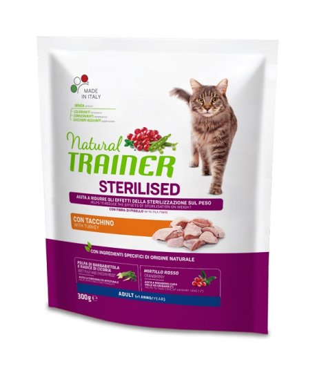 TRAINER NATURAL GATTO STERILISED ADULT TACCHINO 300GR