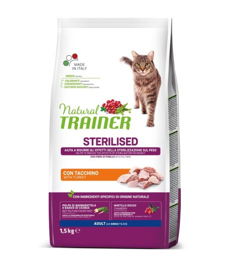 TRAINER NATURAL GATTO STERILISED ADULT TACCHINO 1,5KG