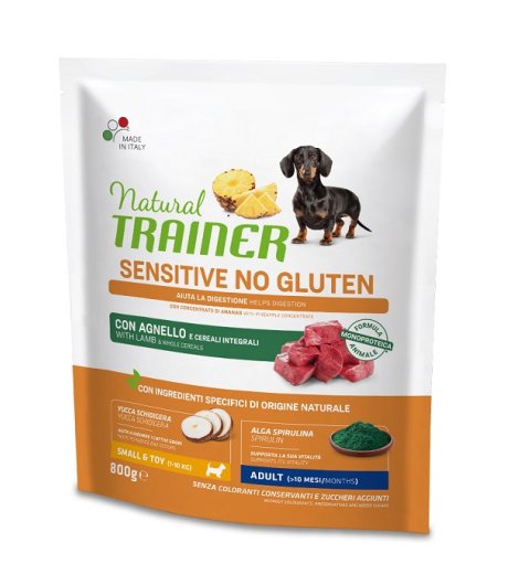 TRAINER NATURAL CANE SENSITIVE SMALL/TOY ADULT AGNELLO 800GR