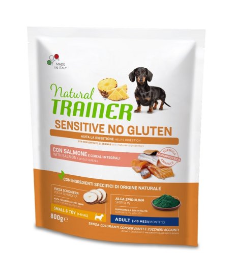TRAINER NATURAL CANE SENSITIVE SMALL/TOY ADULT SALMONE 800GR