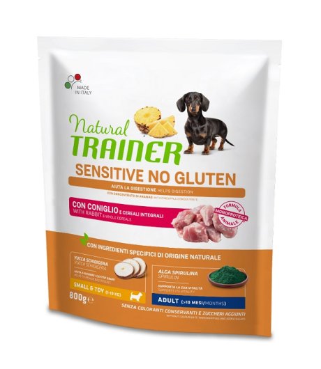 TRAINER NATURAL CANE SENSITIVE PLUS SMALL/TOY ADULT CONIGLIO 800GR