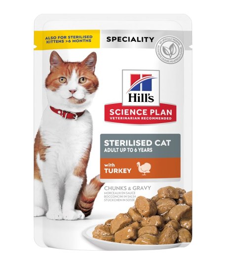 HILL'S GATTO SCIENCE SPECIALITY STERILISED GRAVY (IN SALSA) YOUNG ADULT TACCHINO 85GR (bustina)