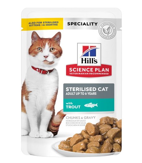 HILL'S GATTO SCIENCE SPECIALITY STERILISED GRAVY (IN SALSA) YOUNG ADULT TROTA 85GR (bustina)