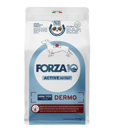 FORZA10 CANE ACTIVE DERMO MINI/TOY PESCE 1,5KG
