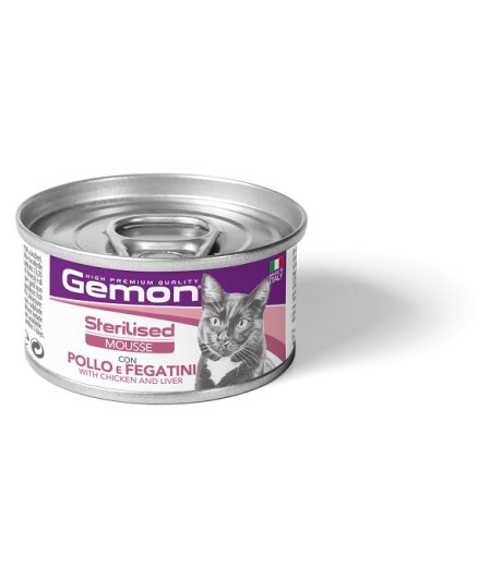 GEMON GATTO STERILISED MOUSSE POLLO FEGATINI 85GR (lattina)