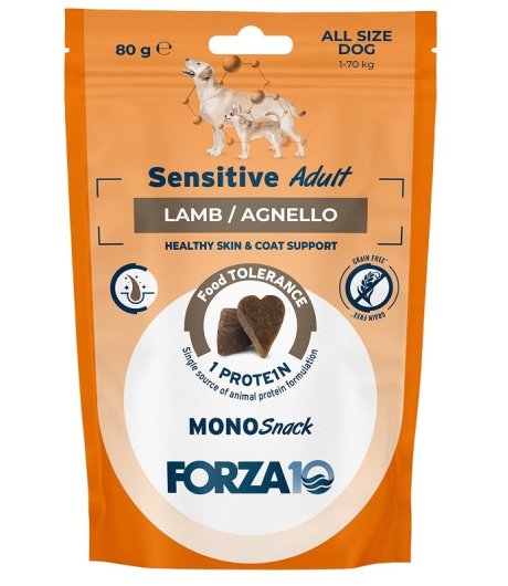 FORZA10 CANE MONO SNACK SENSITIVE ADULT AGNELLO 80GR