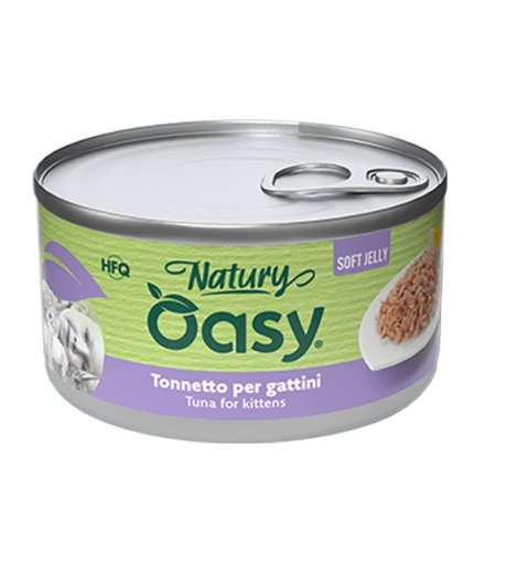 OASY GATTO NATURY SOFT JELLY TONNETTO PER GATTINI 85GR (lattina)