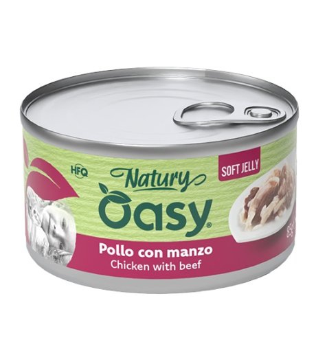 OASY GATTO NATURY SOFT JELLY POLLO CON MANZO 85GR (lattina)