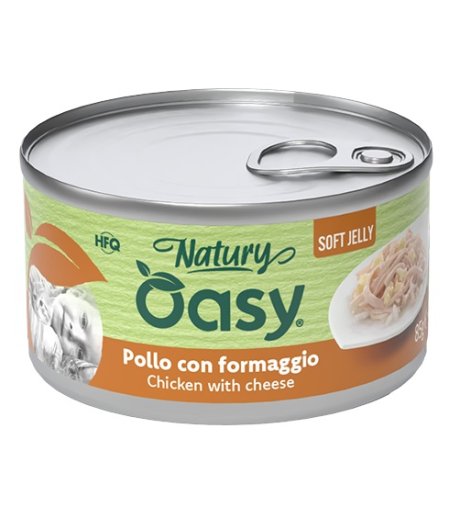 OASY GATTO NATURY SOFT JELLY POLLO CON FORMAGGIO 85GR (lattina)