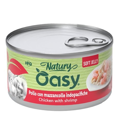 OASY GATTO NATURY SOFT JELLY POLLO CON MAZZANCOLLE 85GR (lattina)