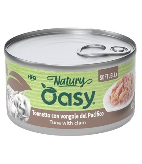 OASY GATTO NATURY SOFT JELLY TONNETTO CON VONGOLE DEL PACIFICO 85GR (lattina)