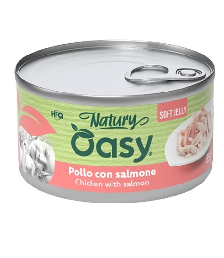 OASY GATTO NATURY SOFT JELLY POLLO SALMONE 150GR (lattina)