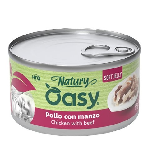 OASY GATTO NATURY SOFT JELLY POLLO CON MANZO 150GR (lattina)