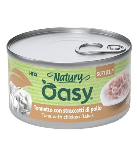 OASY GATTO NATURY SOFT JELLY TONNETTO CON STRACETTI DI POLLO 150GR (lattina)