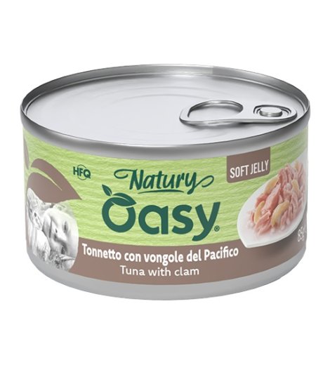 OASY GATTO NATURY SOFT JELLY TONNETTO CON VONGOLE DEL PACIFICO 150GR (lattina)