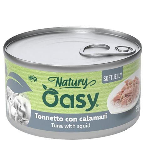 OASY GATTO NATURY SOFT JELLY TONNETTO CON CALAMARI 150GR (lattina)