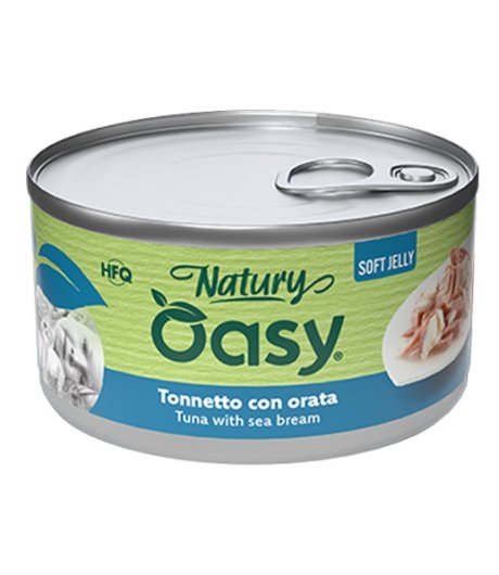 OASY GATTO NATURY SOFT JELLY TONNETTO CON ORATA 150GR (lattina)