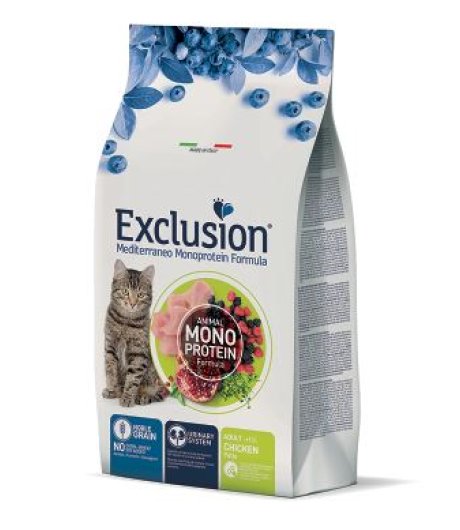 EXCLUSION GATTO MEDITERRANEO MONOPROTEICO NOBLE GRAIN ADULT POLLO 300GR