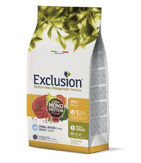 EXCLUSION CANE MEDITERRANEO MONOPROTEICO NOBLE GRAIN SMALL BREED ADULT MANZO 500GR