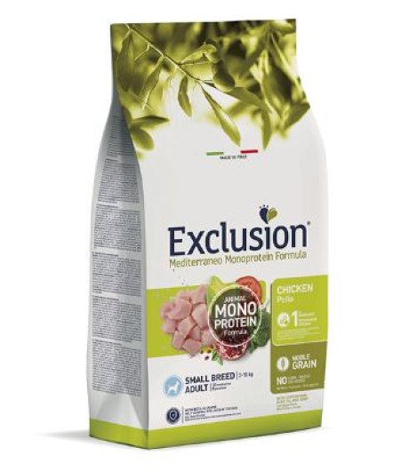 EXCLUSION CANE MEDITERRANEO MONOPROTEICO NOBLE GRAIN SMALL BREED ADULT POLLO 500GR FLASH
