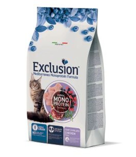 EXCLUSION GATTO MEDITERRANEO MONOPROTEICO NOBLE GRAIN GIANT STERILIZED POLLO 300GR FLASH