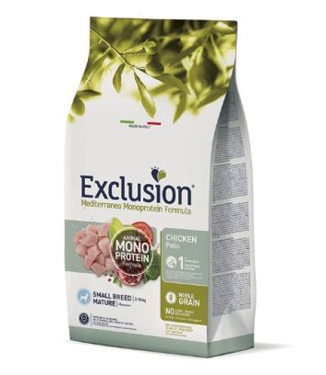 EXCLUSION CANE MEDITERRANEO MONOPROTEICO NOBLE GRAIN SMALL BREED MATURE POLLO 500GR FLASH