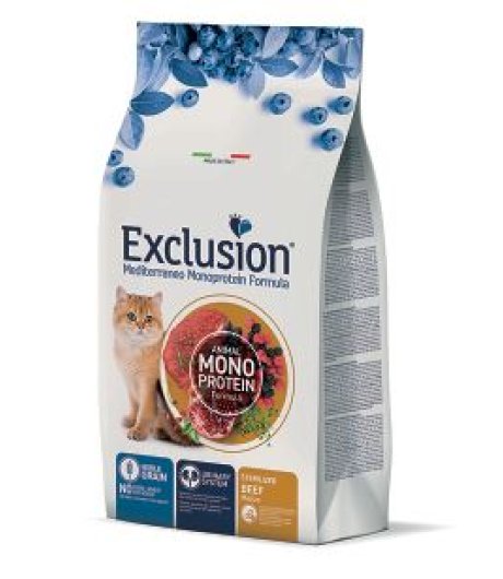 EXCLUSION GATTO MEDITERRANEO MONOPROTEICO NOBLE GRAIN STERILIZED MANZO 300GR