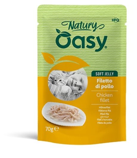 OASY GATTO NATURY SOFT JELLY FILETTO DI POLLO 70GR (bustina)