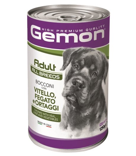 GEMON CANE BOCCONI ADULT VITELLO FEGATO E ORTAGGI 1,25KG (lattina)
