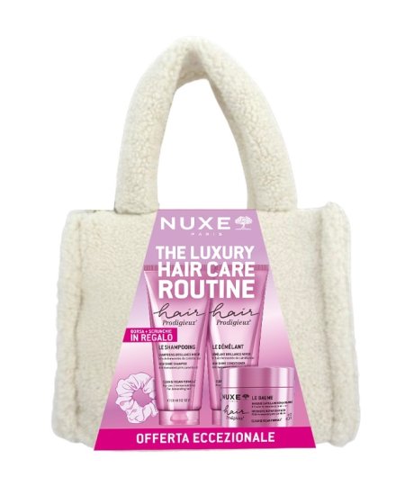 NUXE HAIR CARE ROUTINE Shampoo+Balsamo+maschera & Borsa Fluffy in omaggio