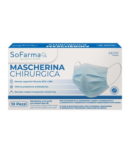 MASCHERINA CHIR 10PZ SF+ MASCHERINA CHIR 10PZ SF+